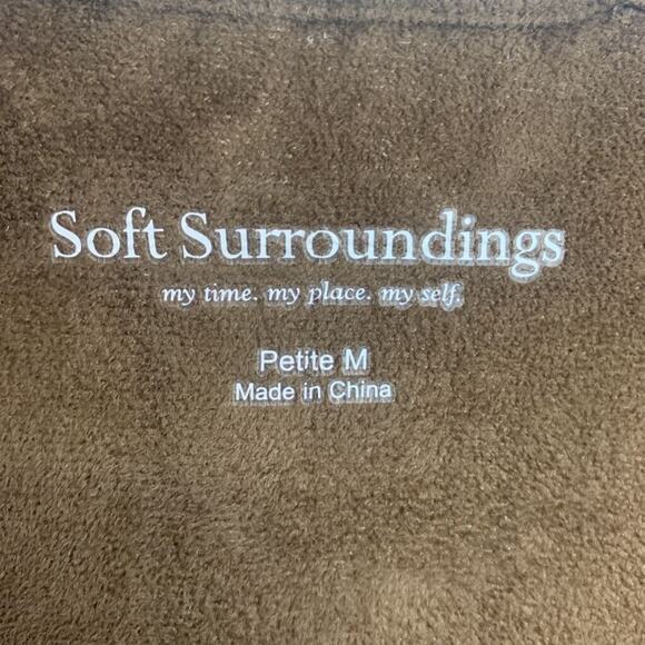 Soft Surroundings Cardigan Sweater Medium Green Long Sleeve Open Front - Picture 5 of 6